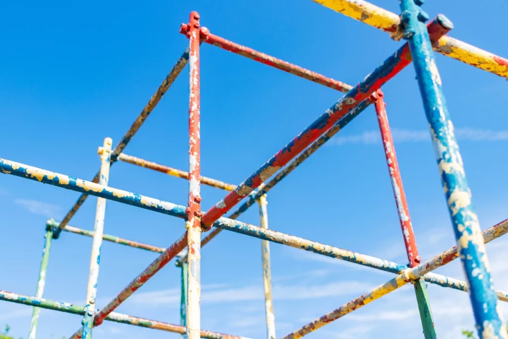 Plastic Playground Equipment South Africa (example of a rusted metal jungle gym)